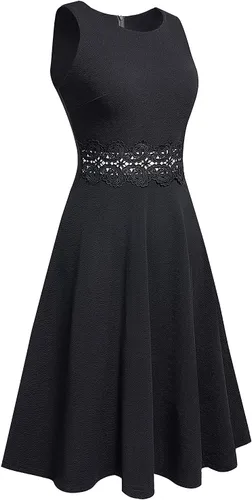 Vista 3 de HOMEYEE Vestido de Cóctel para Mujer de Línea A con Bordado Casual para Fiesta de Verano Invitada de Boda A079
