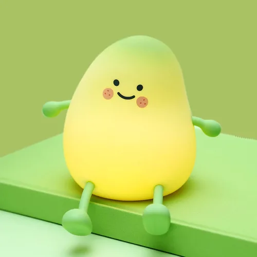 Vista 7 de Linda luz nocturna para niños, lámpara de sueño de mango, luz cálida, decoración de dormitorio, luz nocturna de silicona, luces nocturnas de bebé