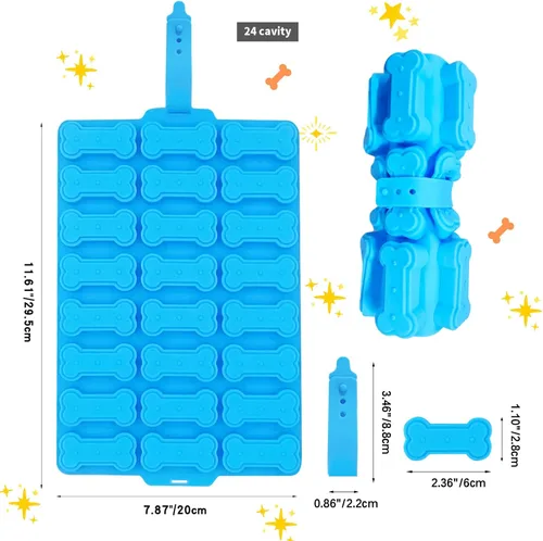 Vista 2 de 2 moldes de silicona, moldes de golosinas para perros, para hornear, moldes antiadherentes para huesos de perro para chocolate, dulces, pudín