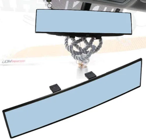 Vista 9 de iJDMTOY Espejo retrovisor plano de clip universal JDM de 300mm 12 pulgadas de ancho compatible con automóvil, SUV, camioneta, camión, etc
