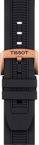 Vista 2 de Tissot T-Race Chrono - Caja de acero inoxidable de cuarzo 316L para hombre con revestimiento de PVD negro y oro rosa, correa de silicona suiza
