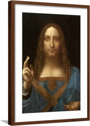 Vista 15 de ART Impresión artística de Salvator Mundi sobre marco negro por Leonardo Da Vinci, 16 x 22 pulgadas