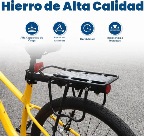 Vista 3 de MEGHNA Portabicicletas de gran capacidad, estable, para bicicleta trasera, ajuste universal desmontable para la mayoría de las bicicletas, fácil