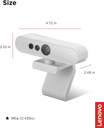 Vista 6 de Cámara web HD 1080p de Lenovo (510 FHD) - Cámara de monitor con zoom digital 4X, ángulo amplio de 95°, rotación y inclinación de 360° - Cámara