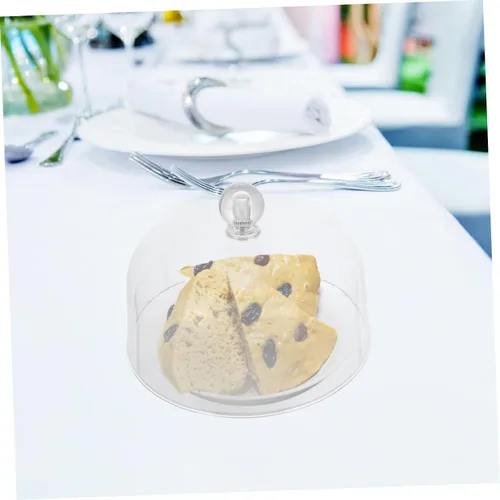Vista 4 de SHOWERORO 2 cubiertas acrílicas para tartas, cúpulas de postre multifuncionales, protector de alimentos reutilizable para uso diario para fiestas