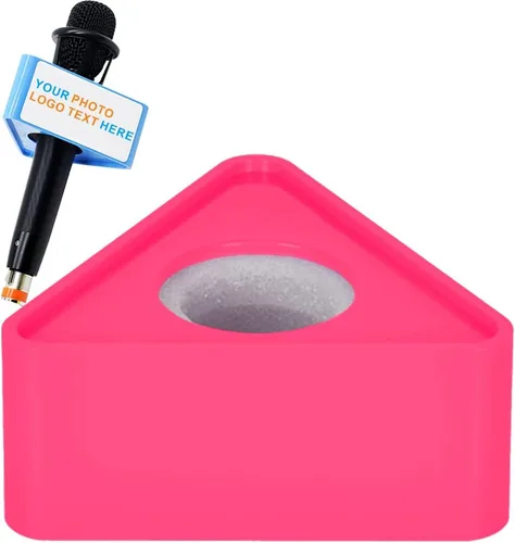 Vista 9 de Caja personalizada para micrófono con logo, equipo en vivo, forma de cubo y triángulo, para entrevistas, micrófono para karaoke, banderas