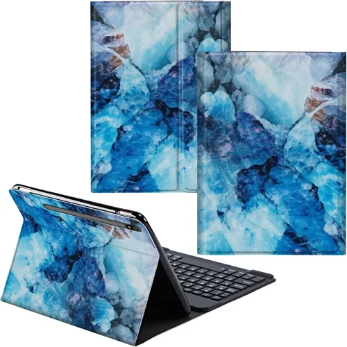 Vista 81 de Funda para Samsung Galaxy Tab S6 Lite 2022/2020 Teclado inalámbrico desmontable y cubierta de cuero PU Funda protectora para tableta para Samsung