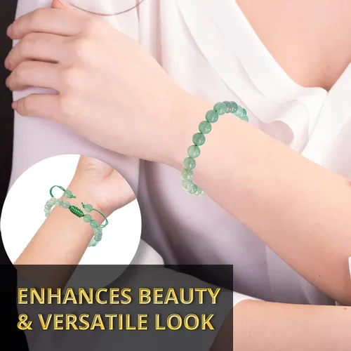Vista 5 de Bracelet Healing Crystal Bracelet for Women, Men Chic Gemstone Bracelet for Men and Women 8mm Round Bead Bracelets for Spiritual Healing