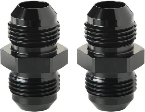Vista 22 de 3AN macho a 3AN macho Flare 45 grados Unión acoplador adaptador de montaje aluminio negro