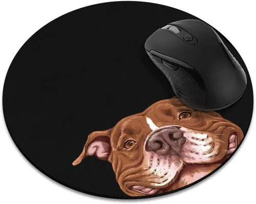 Vista 8 de Alfombrilla de mouse redonda antideslizante, alfombrilla de mouse WIRESTER Aloof Bulldog para el hogar, la oficina y el escritorio