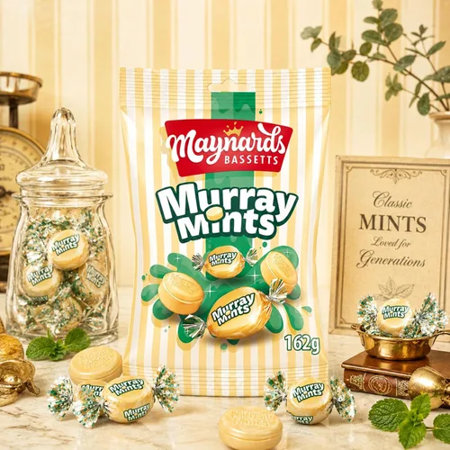 Vista 8 de Maynards Bassetts Murray - Bolsa de mentas, 6.81 oz (paquete de 12) Mint Flavoured Hard Candy with Chewy Centre Individually Wrapped Mint Sweets