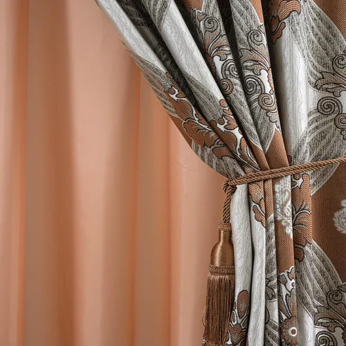 Vista 3 de Petrichor Cortinas Elegantes con Hilos Dorados y Plateados Juego de 2 Paneles - Tratamiento de Ventana de Lujo con Cenefa Adjunta, Respaldo