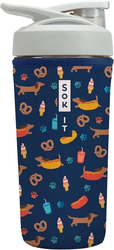 Vista 23 de Sok It BotlSok Botella Mezcladora de Proteínas con Funda Aislante de Neopreno (Floral Abstracto, Se Ajusta a Mezcladoras de 24oz)