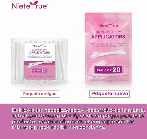Vista 9 de Nieteyrue - Aplicadores de supositorios vaginales envueltos individualmente