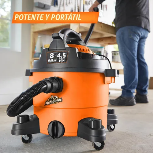 Vista 7 de Armor All VBV809 0901 - Aspiradora húmeda/seca de 8 galones y 4.5 HP con soplador desmontable, naranja