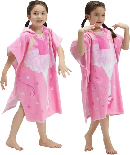 Vista 12 de BANGSAUR Toalla con capucha para niños, para el baño, la playa, toallas de algodón suave, absorbente, para piscina, con capucha, poncho para bebé