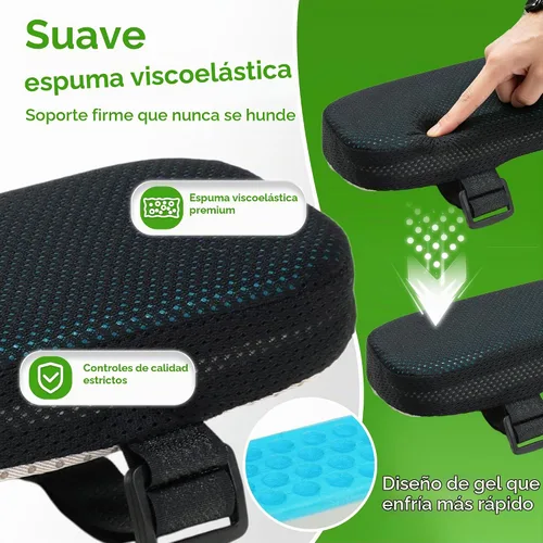 Vista 4 de LargeLeaf Reposabrazos para silla, cojines de gel refrescante, almohada de codo, alivio de presión, silla de oficina, silla de juegos, reposabrazos