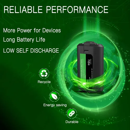 Vista 7 de Jelava 4 paquetes de baterías de control Xbox de 1300 mAh, compatible con Xbox Series XXbox Series SXbox OneXbox One SXElite Controller, kit