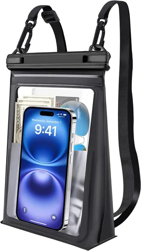Vista 10 de Bolsa impermeable flotante para teléfono, [espacio expandible] IPX8 Bolsa seca impermeable para iPhone 16 15 14 13 Pro Max Samsung S25 S24 S23