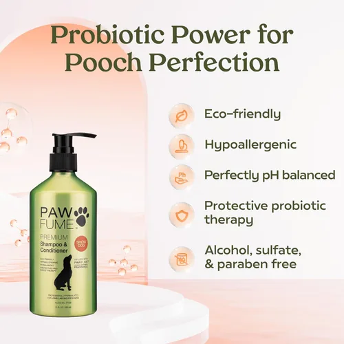 Vista 5 de Pawfume - Loción para perros en aerosol para piel seca + champú y acondicionador para perros
