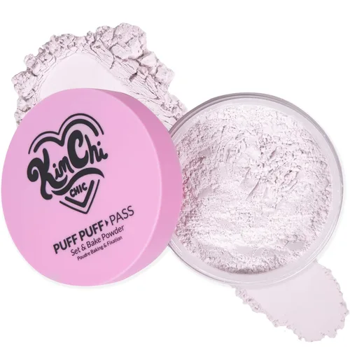 Vista 21 de KimChi Chic Beauty Puff Pass - Polvo fijador y sellador con la técnica baking, polvo suelto con borla extraesponjosa, maquillaje facial marrón suave