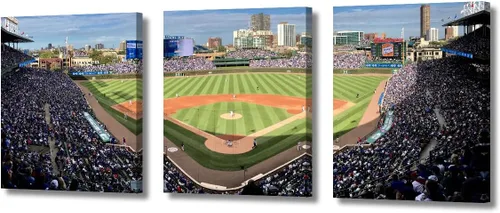 Vista 67 de TUMOVO Arte de pared en lienzo para estadio deportivo, arte de pared de campo Wrigley en Chicago, pinturas de Chicago, impresiones sobre lienzo