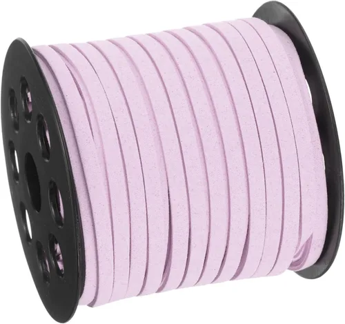 Vista 17 de uxcell Cordón de gamuza, 49.21 yardas, 0.197 in, cuerda plana de hilo de cuero para bolso, bolso, cordones de zapatos, manualidades, fabricación