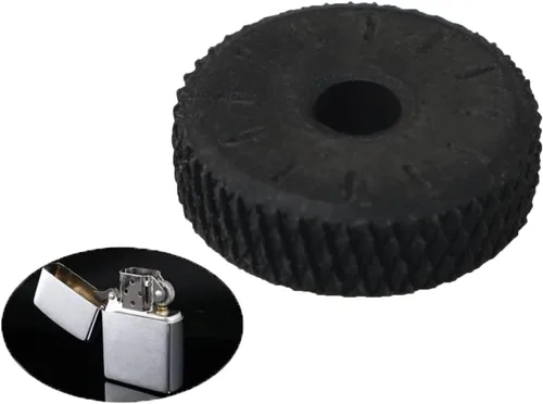 Vista 4 de Kit de reparación de repuesto universal para encendedor de 0.433 in x 0.138 in, tornillo de remache para rueda de pedernal, rueda de molienda negra