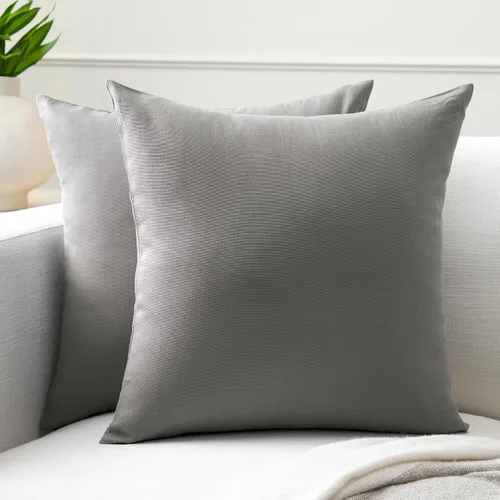 Vista 19 de Encasa Homes - Juego de 2 fundas de almohada, 16 x 16 pulgadas, lona de algodón teñidas, cuadradas, decorativas, para sofá, silla, cama y hogar Azul