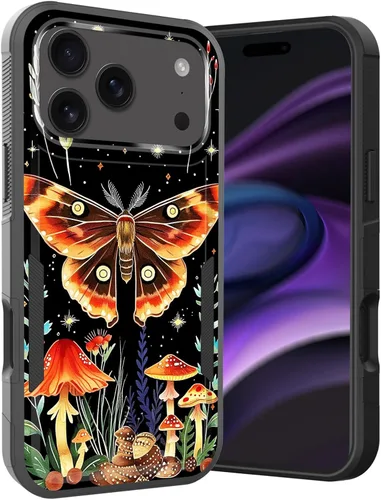 Vista 183 de Funda para iPhone Air, doble capa híbrida resistente resistente a prueba de golpes de policarbonato duro + funda protectora de silicona suave