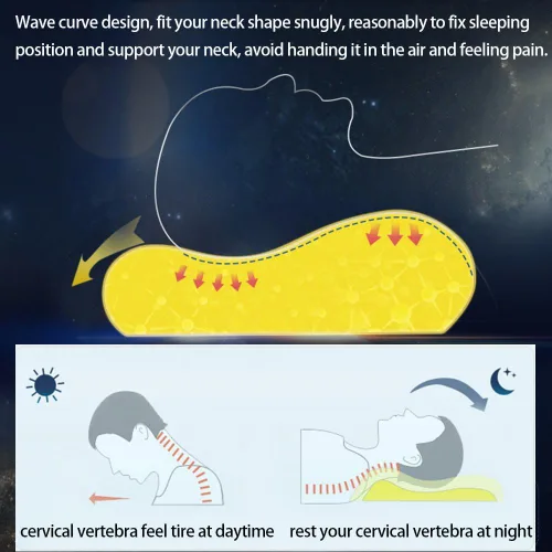 Vista 3 de FMS Almohada de contorno de espuma viscoelástica suave y cómoda para niños con funda extraíble
