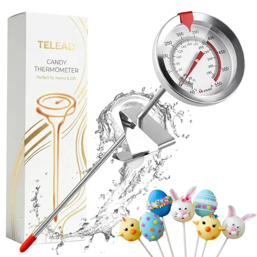Vista 9 de Termómetro de caramelo que brilla en la oscuridad, impermeable, IP67-9 pulgadas, para freír y dulces con clip para olla, alto calor, impermeable