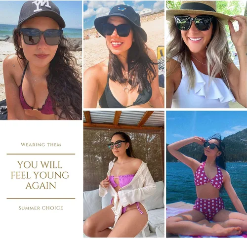 Vista 3 de mosanana Gafas de sol cuadradas de gran tamaño para mujer estilo simple y moderno MS51917