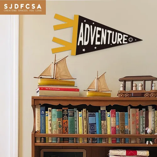 Vista 4 de Decoración de guardería para niños, letrero de aventura para colgar en la pared, decoración de pared de guardería de aventura para niños, habitación