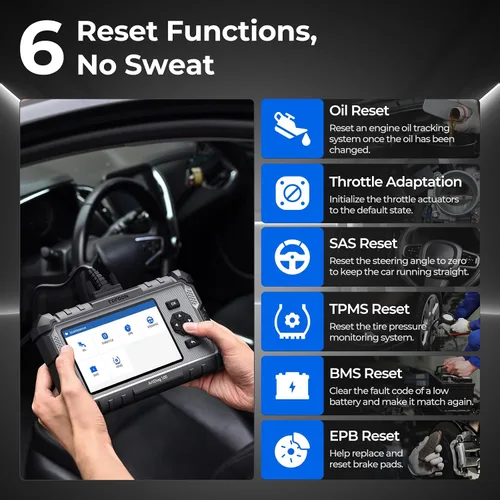 Vista 4 de TOPDON AD500 Escáner OBD2 Lector de Código de Coche Herramienta de Escaneo, Herramienta de Diagnóstico de Transmisión ABS SRS del Motor, Escáner