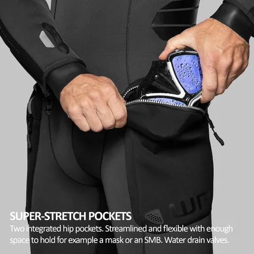 Vista 10 de Waterproof Traje de neopreno W7 0.197 in con cremallera trasera para hombre