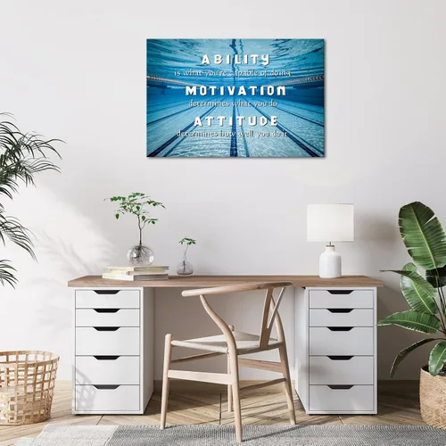 Vista 3 de iHAPPYWALL Cuadro grande para piscina, arte de pared, ejercicio relajante con habilidad, motivación, actitud, inspirador, gimnasio, póster impreso
