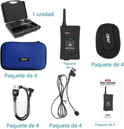 Vista 6 de Auriculares de árbitro MIMIRACLE, sistema de comunicación de árbitros FBIM Portable Carry Case, Left Ear Design, Type C Charging, 4 Pack FBIM