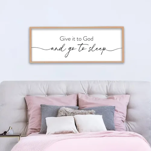 Vista 21 de Decoración de pared de Dulces Sueños sobre la cama de 32"×12" para dormitorio principal, gran letrero de Dulces Sueños, decoración de pared