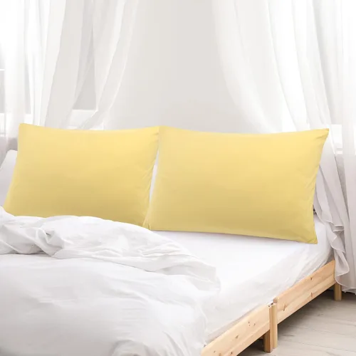 Vista 9 de uxcell Paquete de 2 fundas de almohada de microfibra suave serie 1800 con cremallera estándar (20 x 26 pulgadas), color dorado