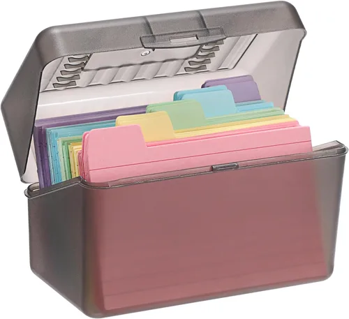 Vista 11 de BTSKY 1 paquete de 4 x 6 pulgadas, caja para tarjetas de índice, caja de tarjetas de índice, caja de tarjetas de recetas, organizador