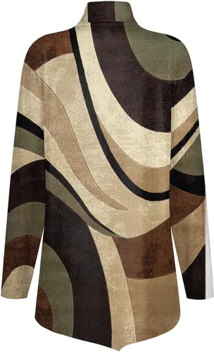 Vista 2 de RMXEi Camisetas de cuello alto de ajuste holgado para mujer, dobladillo irregular, a la moda, para otoño, blusas casuales