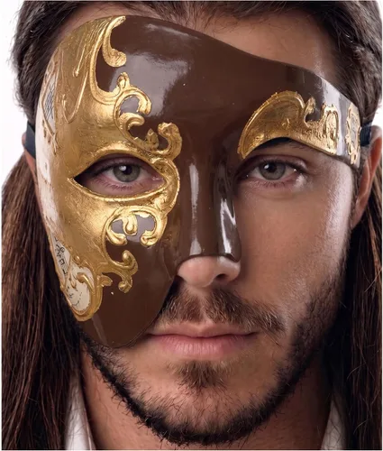 Vista 17 de Máscara de mascarada para hombre, máscara del fantasma de la ópera, máscara de baile de graduación, Mardi Gras, Haloween veneciano, media cara