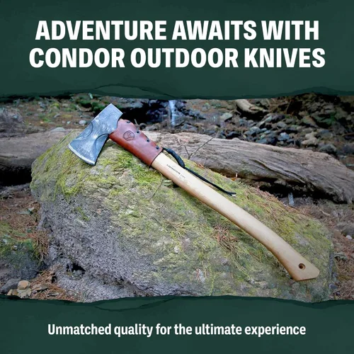 Vista 6 de Condor Tool & Knife Mini Duku Heavy Duty Machete with Sheath, Walnut Handle - Hand Crafted Welted Leather Sheath - Camping Machete Knife - 10.5in