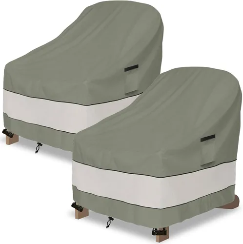 Vista 25 de Cubiertas para juego de muebles de patio Aacabo para 3 piezas de bistró al aire libre, cubierta impermeable 100% para muebles de exterior para 2