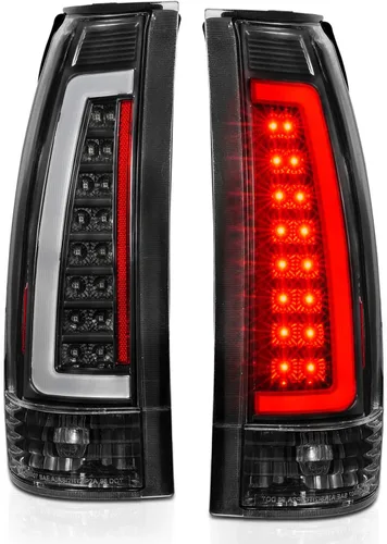 Vista 9 de AmeriLite - Juego de luces traseras de tubo LED tipo C para Chevy GMC C/K 1988-1999 tamaño completo, Tahoe Suburban, lado del pasajero y del Negro
