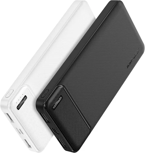 Vista 10 de AsperX - Cargador portátil de 10000 mAh con batería dual USB Negro