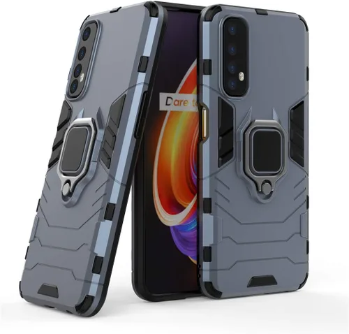 Vista 7 de LuluMain Compatible con Realme7, soporte de anillo de metal a prueba de golpes (funciona con soporte magnético para automóvil), cubierta resistente