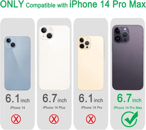 Vista 2 de Funda magnética compatible con iPhone 14 Pro Max, compatible con carga inalámbrica MagSafe, parte trasera transparente antiarañazos, a prueba
