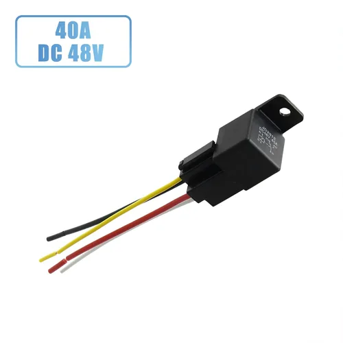 Vista 6 de uxcell JD-2912 4 Pin DC 48V 40A Universal Vehículo Vehículo Motor Fusible Relé Interruptor Potencia con 4 Arnés